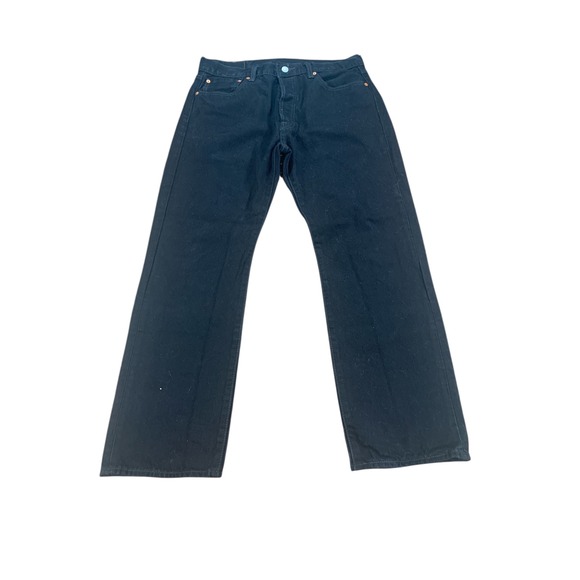 Levi's 501 Mens Black Button Fly Straight Leg Jeans W34 L30 - Picture 1 of 5